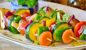 vegetariskt grillspett
